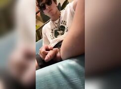 Twink Plays With His Cock While Waiting To Be Served In Restaurant boys porn