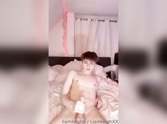 cute liam strip jerking off for fans