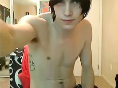 Tattoo Punk Twink webcam wank - AI Enhanced