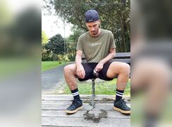 Hot guy taking a piss
