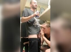 gay boy sucking straight friend at a party