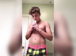 Curly Haired Twink Shares BJ Skills And Hairy Ass on Snapchat boys porn