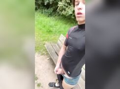 celebrity tiktoker striping his cock outside