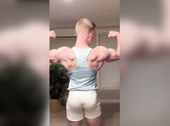 cute blonde fitness canadian model wanking off