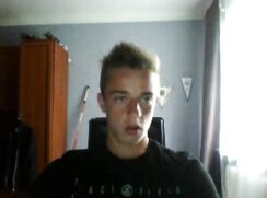 blonde jockey player dude show his big cock and ass on chat cam