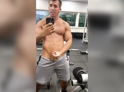 Muscle Mary Jerks Uncut Cock In Gym Until He Has Hyperspermia Cum boys porn