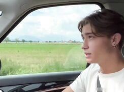cute italian unknow hitchhiking for a ride