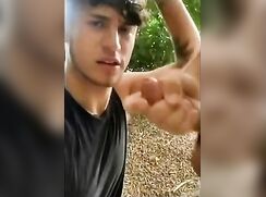 hot teen twink sucking big dick boyfriend outdoors