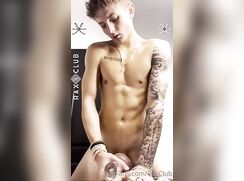 cute fit blonde rax club standing jacking off