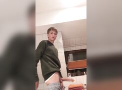 Hung Teen with Massive Cock Jerking