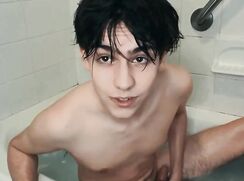 cute fit brunette taking a bath gay porn boys wank