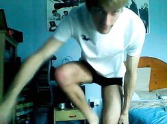 cute blonde  chating guy ask request to undress himself