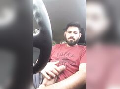 Sniffing his fat uncut cock