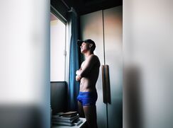 Blue Boxers Latin Window