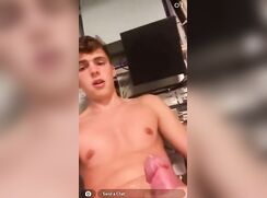 cute face blonde jackin off in electrician room