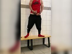 Another Locker Room Cumshot from JockDad87