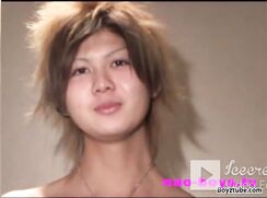 ASIAN／JAPANESE LONG HAIRED BOY WANK AND CUM IN THE HOTEL ROOM BOY PORN 49