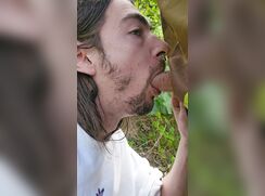 Straight pig takes facial on nude beach