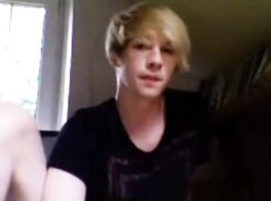 cute blode justin tasting cum jo