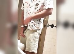 Spy- young guy with nice cock pissing