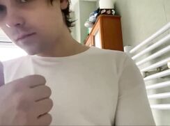 Hot 8-inch Cock Dark Hair Guy wanks and cums - AI Enhanced