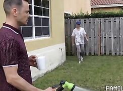 Dakota Lovell has fun with stepdad
