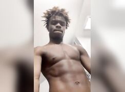 Black shower boy cums 2