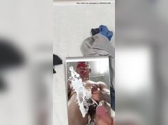 Russian jock flood mirror with cum