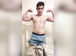 Hot Latino straight boy jerk and cum