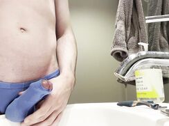 This underwear is sorta like foreskin! Cumming in the sink (me)