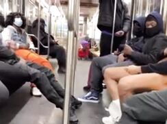 LATINO GROUP - JERKS OFF IN A PUBLIC METRO