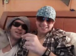 Straight buddies put on a show for a girl