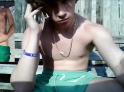 Green Soccer shorts in summer are very inspiring for jerking off