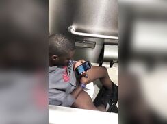 Black Teen Caught Wanking In Toilet Stalls (no sound) boys porn