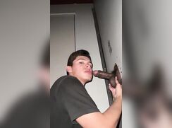 Uncut Latino Twink Services Black Cock At Glory Hole boys porn