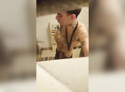 Drunk Tatted Latino caught peeing