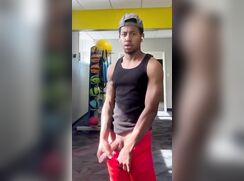 Big cumshot in gym