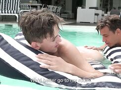 Freddy and Tom happy day by the pool