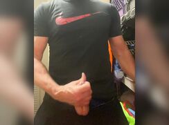 Horny JockDad87 Busts Another Load Between Classes