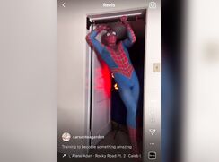 Super sexy Carson in spiderman suit
