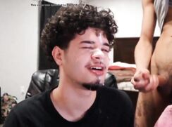 Cute boy gets a facial with webcam