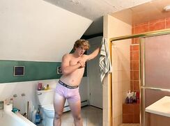 Hot bodybuilder flexing