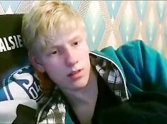 blonde twink masturbating at home