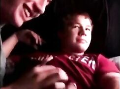 helping first timer straight twink cum