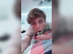 cute americam sucking a coke bottle