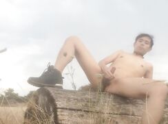 [ABX][5][737] - Kinky collared Asian twink jacking off in nature