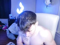 Young guy (s3xyl4x69) showing his cut cock on webcam