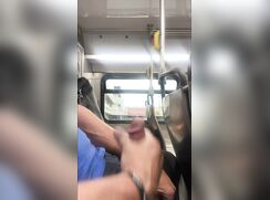 JockDad87 Jerks his Cock on the Metro Again
