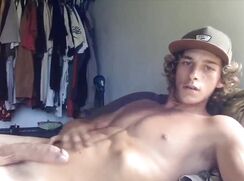 Hot young str8 country boy jacks off for a girl