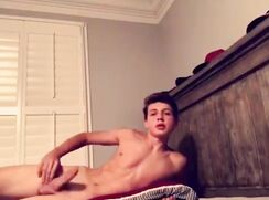 cute fit big cick blonde fucking his pillow